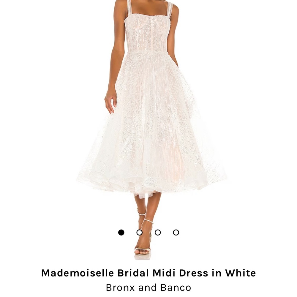 Bronx and Banco Mademoiselle Bridal Midi Dress in White